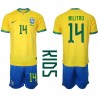 Baby Fußballbekleidung Brasilien Eder Militao #14 Heimtrikot WM 2022 Kurzarm (+ kurze hosen)
